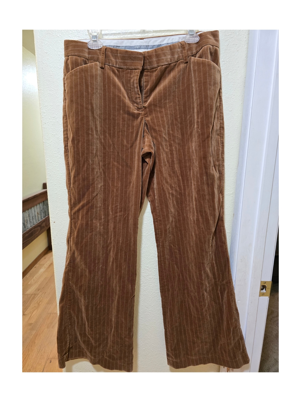 Express Women's Brown Pinstripe Wide-Leg Corduroy Pants